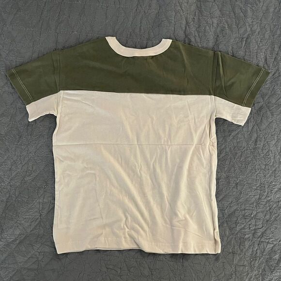 NEW Hanna Andersson Boys Colorblock Pocket Tee Shirt - Size 120 (6-7) - Tan - Picture 4 of 6